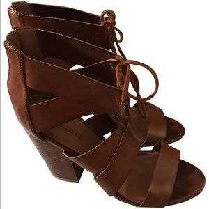 Brown lace up sandals